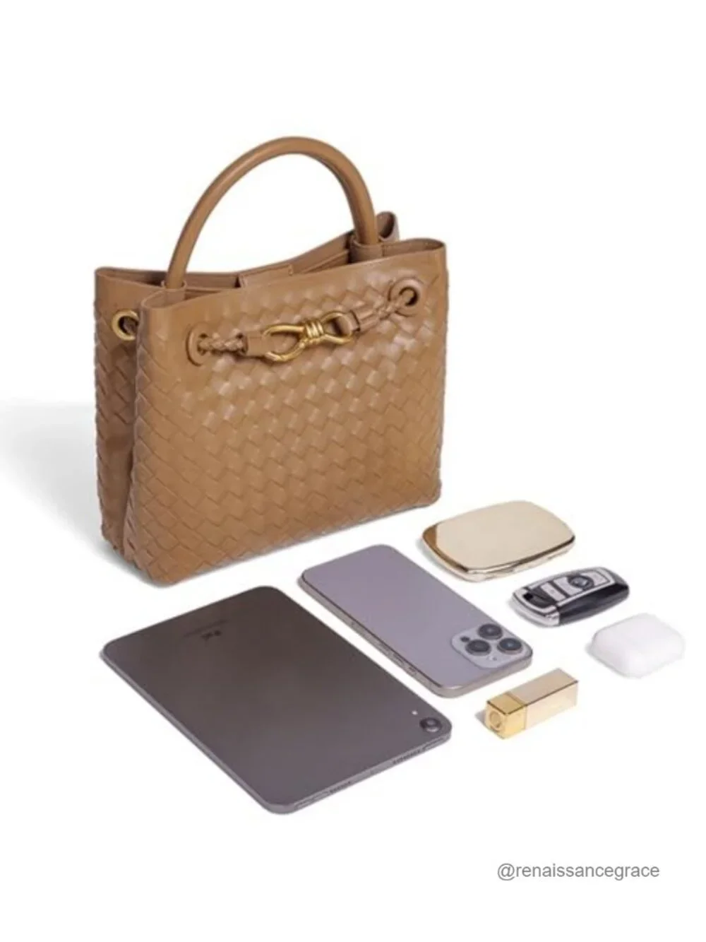 Faux Leather Woven Tote Bag with Adjustable Strap, Top Handle Hobo Handbag